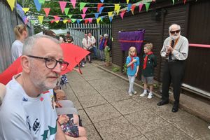 Brian Walters in front of the scout hut in Fordhouses which now bears his name.