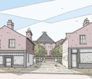  How the proposed entrance to the restored Haughmond Square could look.
