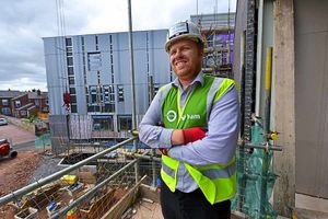 Quantity surveyor Matt McDonagh looks out over the site