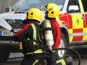 Supporting image for story: Crews tackle fan unit fire at Telford pallet factory