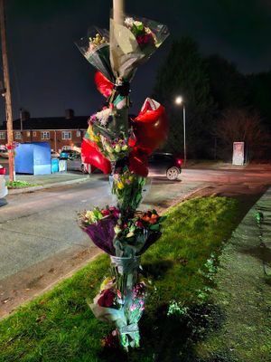 Tributes left at the scene on Burcot Avenue