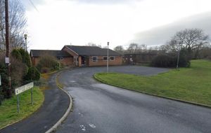 The now demolished Bronllys primary school. From Google Streetview