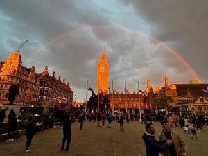Supporting image for story: Rainbow appears over Westminster as Queen’s lying in state comes to an end