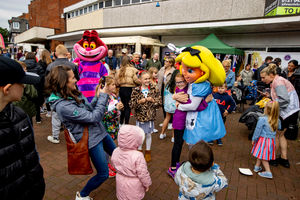 Crowds celebrating the Jubilee in Cannock