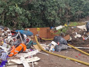 The fire service has commented after one of their hydrants became blocked by around 5ft of fly-tipped rubbish