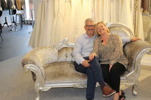 Rebecca Baddeley, owner of TDR Bridal with her husband Lawson Baddeley, who runs the adjoining TDR Menswear