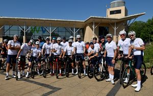 The ninth Ride for Joe event at WV Active, Aldersley, in memory of Joe Guy. Members of Oak Velo Cycling Club, Halesowen took part