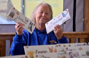 Jayne Young with her stall Windmill Flowers.