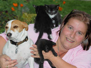 Supporting image for story: Meet the foster dog who is feline fatherly