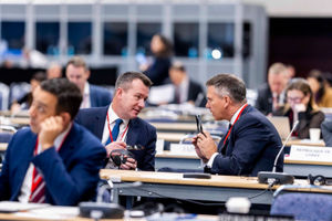 Stuart Anderson (centre) represented the UK at the 70th Annual Session of the NATO Parliamentary Assembly.