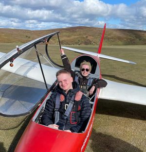 Holly with a first-time flyer