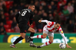 Jake Livermore of West Bromwich Albion and Mario Vrancic of Stoke City (Photo by Adam Fradgley/West Bromwich Albion FC via Getty Images).