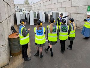 Supporting image for story: Telford recycling plant welcomes school for ‘first of its kind’ tour, led by popular kids’ TV presenter