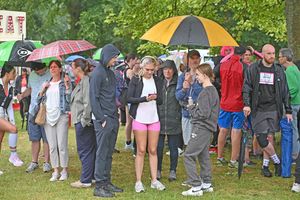 The rain didn't kill the fun as many supported their families from the sidelines