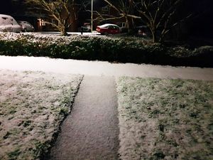 Snow in Wem on Wednesday morning. Photo: Steven Spears / @kissedbychyler 