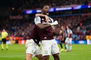 Aston Villa's Jhon Duran celebrates after the full-time whistle during the UEFA Champions League match at Villa Park, Birmingham. Picture date: Wednesday October 2, 2024.