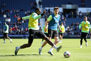 Semi Ajayi and Adam Reach (Photo by Adam Fradgley/West Bromwich Albion FC via Getty Images).