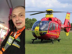 Supporting image for story: Air ambulance crew shares selfie as they ditch helicopter for public transport