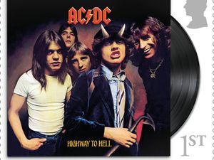 ACDC miniature sheet stamp for Highway To Hell