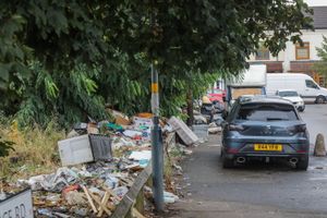 Rubbish can be seen along the paths in parts of the city