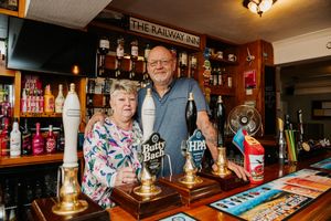 Susan and John McKinnon, landlady and landlord of the Railway Inn in Wellington