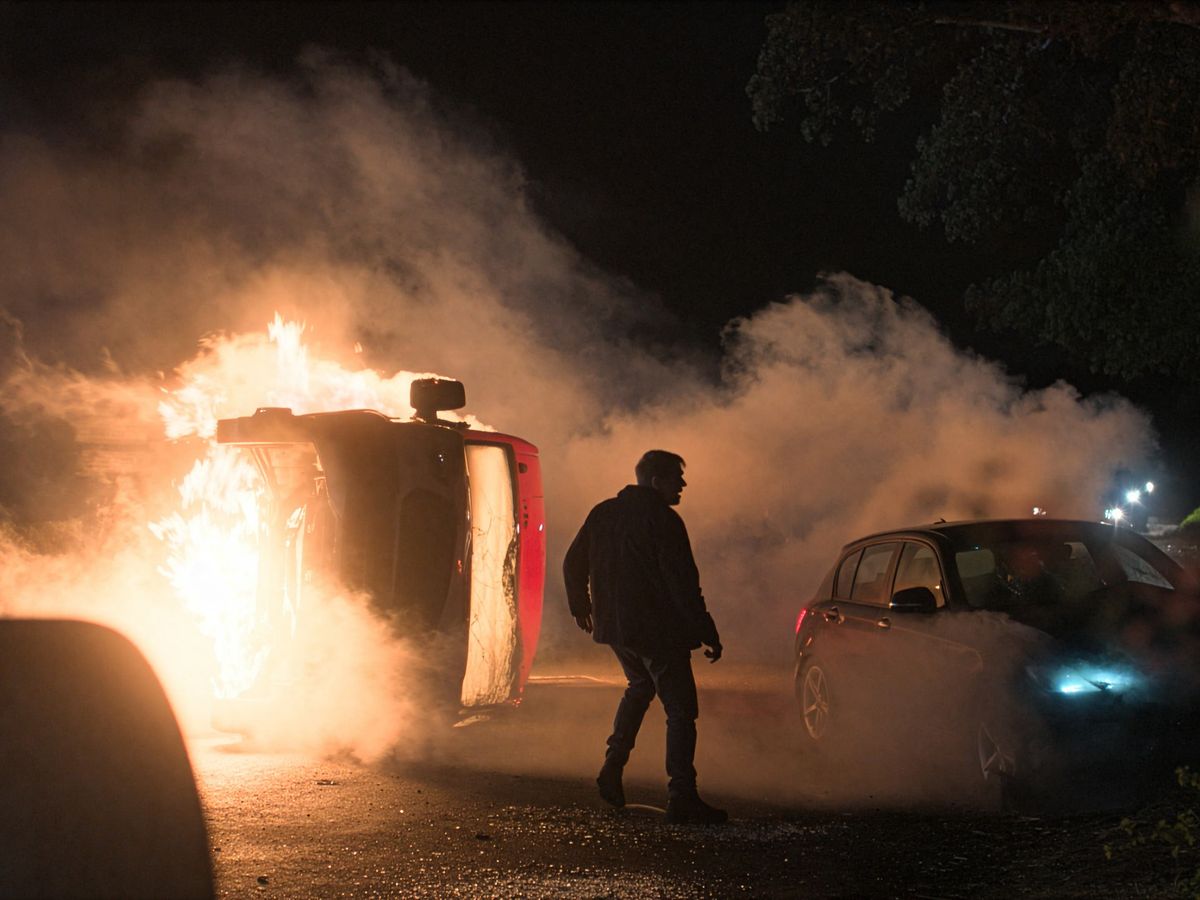 First look at Coronation Street and Emmerdale crossover shows explosive crash First look at Coronation Street and Emmerdale crossover shows explosive crash