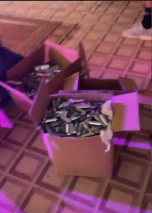 A box of silver canisters