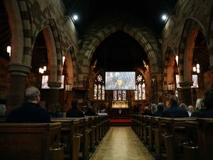 Supporting image for story: 'Even in death she brought us together' - Shropshire churchgoers gather for the Queen's funeral