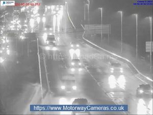 Traffic can be seen building up near Junction 10 for Walsall. Photo: motorwaycameras