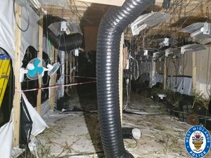 Extractor fans were found inside the unit. Photo: West Midlands Police