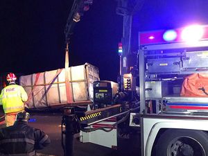 Supporting image for story: Cows rescued from overturned trailer in Market Drayton