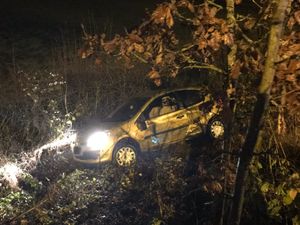 Supporting image for story: Car veers off road and down embankment near Telford