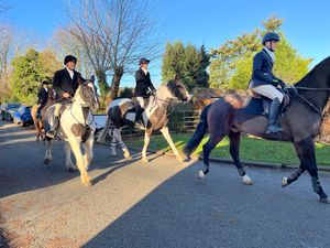 The hunt set off from Newport Rugby Club.