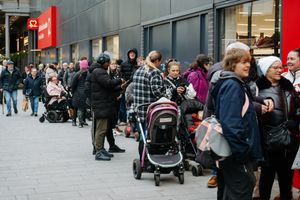 The queue outside the megastore