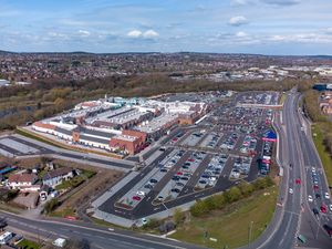 An aerial shot of the McArthurGlen West Midlands designer outlet which has opened in Cannock. Photo: Paul Turner/facebook.com/ptaerialphotography/