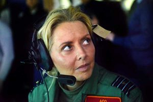 Supporting image for story: Pictures and video: Carol Vorderman's countdown to around world flight stops off at Shropshire RAF base