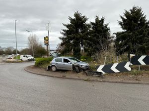 Supporting image for story: Drink drive suspect arrested after car crashes into Market Drayton roundabout