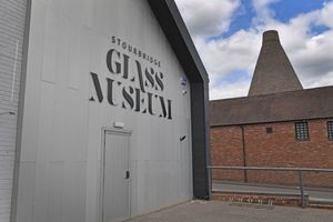 Stourbridge Glass Museum, Wordsley with the Red House Cone over the canal.