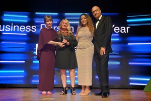 Jan Jennings, on behalf of sponsors Richardson, presenting the Business Person of the Year Award won by John Joseph Donovan (JJX Logistics) - collected on his behalf by colleagues