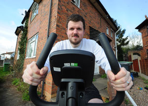 He's taking on the challenge of cycling 26 miles each day