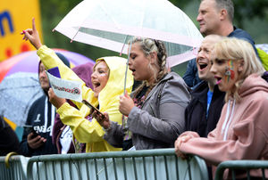Crowds enjoy the acts on stage