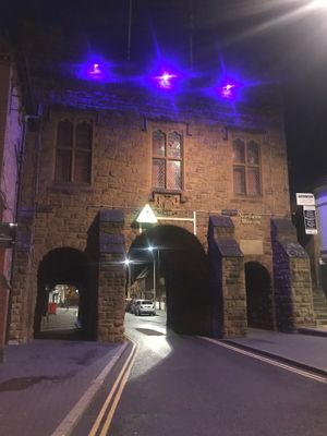 Northgate lit up in blue in tribute to the NHS. Photo: Councillor Kirstie Hurst-Knight