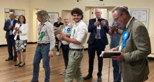 Winning Candidate Jeremy Pert, right, Is Congratulated Following His By Election Victory. Photo by Staffordshire LDR Kerry Ashdown. Free for use by all LDRS partners