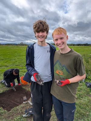 Twenty-nine service pupils - whose parent or carer serves in the armed forces - from Haberdashers' Adams in Newport joined the dig on the Attingham Estate for a day