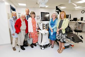Baroness Finlay of Llandaff with committee members from the League of Friends of Royal Shrewsbury Hospital.