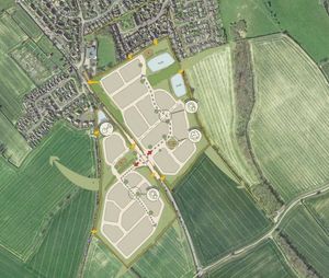 The initial concept plan for a proposal to build up to 300 homes on the edge of Much Wenlock. Picture: Boningale Developments/Marrons