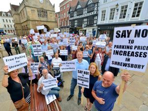 Supporting image for story: Protestors demand free parking at Shrewsbury and Ludlow demos