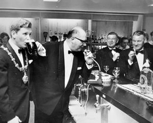 October 24, 1969: 'The Mayor of Bridgnorth, Councillor Michael Ridley, samples the first pint to mark the official opening of the new extensions at the Punch Bowl Inn, Bridgnorth, last night. At the microphone is Mr W T Law, proprietor.' 
