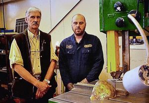 John Robinson, left, and Dave Whittle, before the cutting