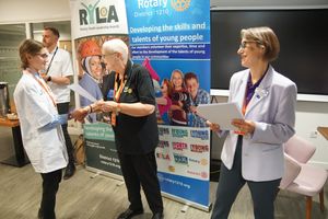 Ercall Wood winner Martha with Rotary District Governor Cressida Dickens